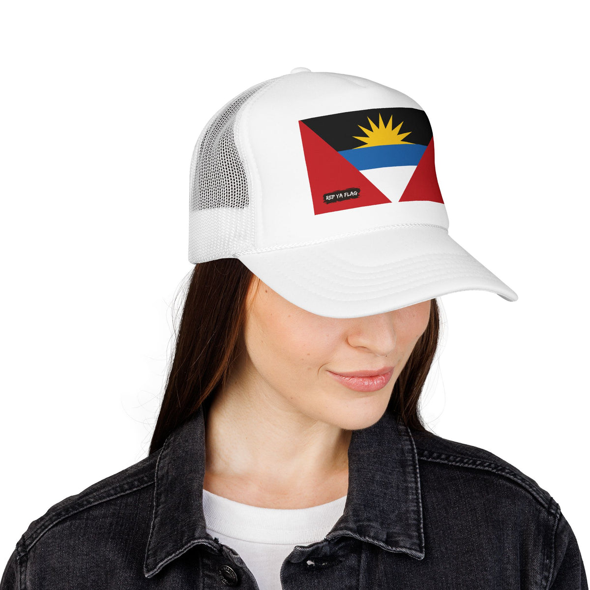 Antigua & Barbuda Flag Trucker Hat – Foam Snapback Cap