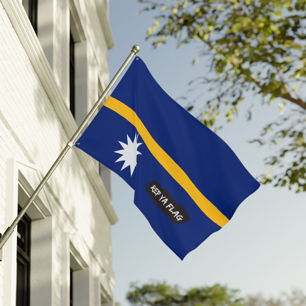Nauru Flag Garden Banner | Double Sided Outdoor Flag | Rep Ya Flag - Rep Ya Flag