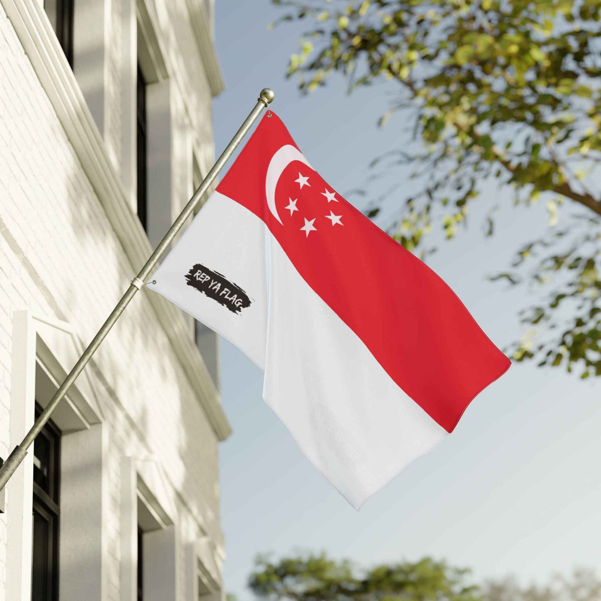 Singapore Flag Garden Banner | Double-Sided Outdoor Flag | Rep Ya Flag