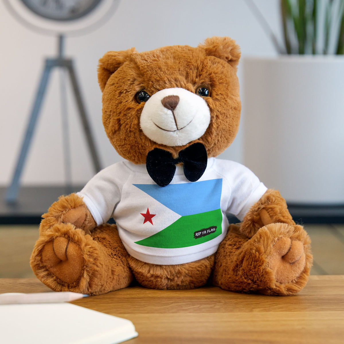 Djibouti Flag Teddy Bear | Djiboutian Heritage Plush Gift | Rep Ya Flag - Rep Ya Flag
