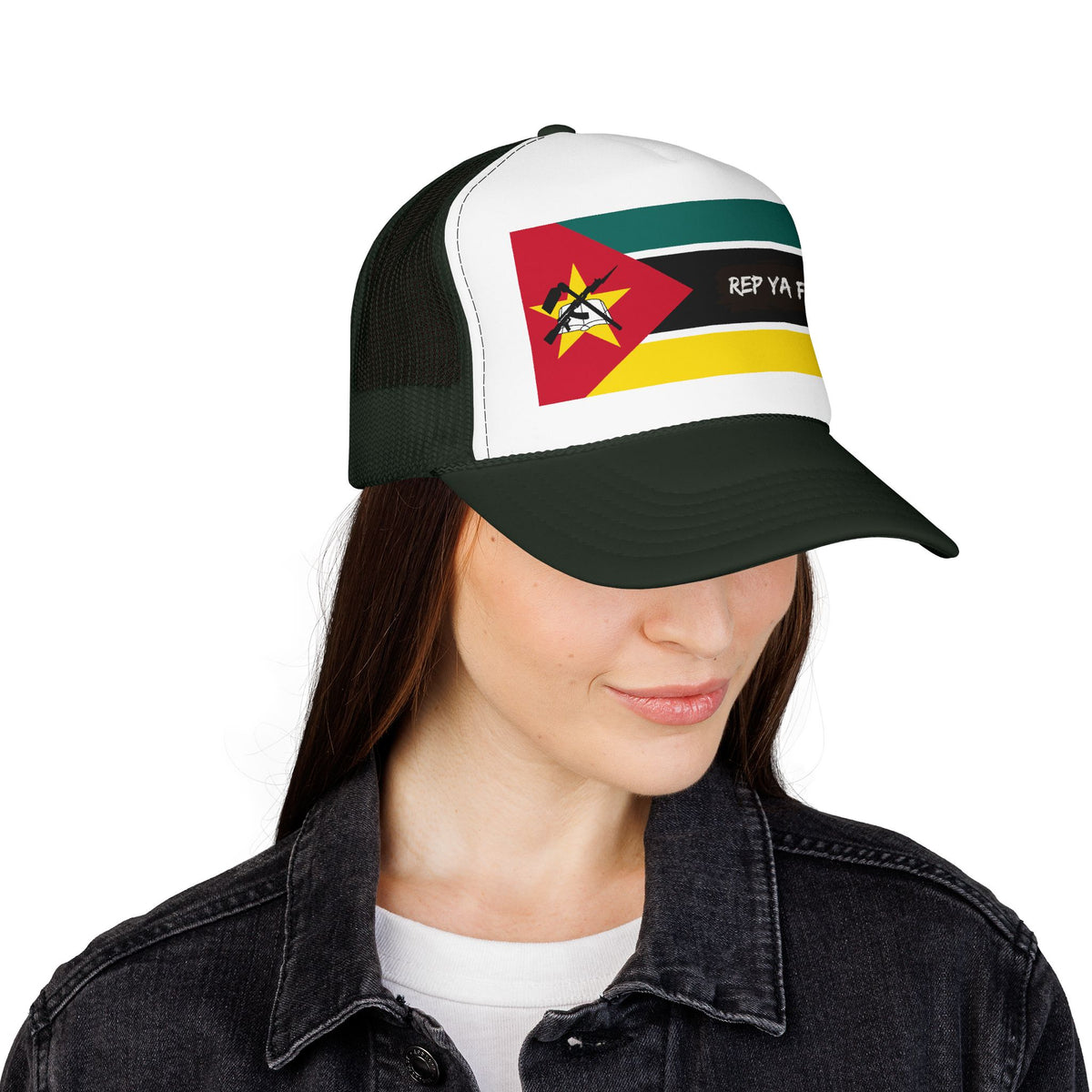 Mozambique Flag Foam Trucker Hat | Mozambican Pride Snapback Cap | Rep Ya Flag - Rep Ya Flag