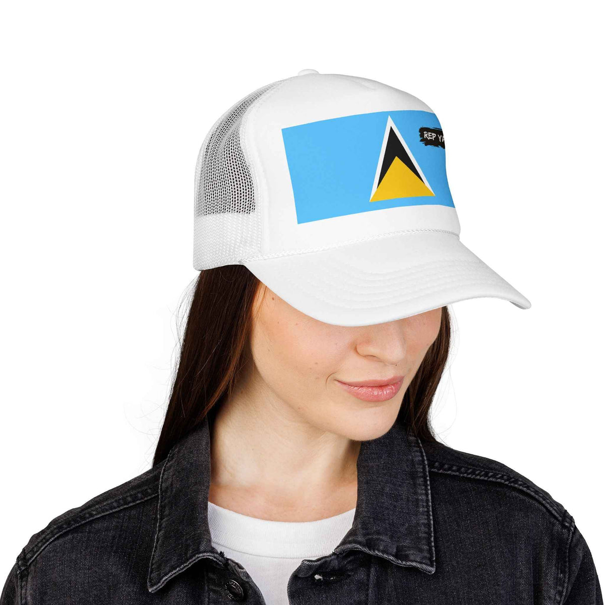 Saint Lucia Flag Foam Trucker Hat | Saint Lucian Pride Snapback Cap | Rep Ya Flag