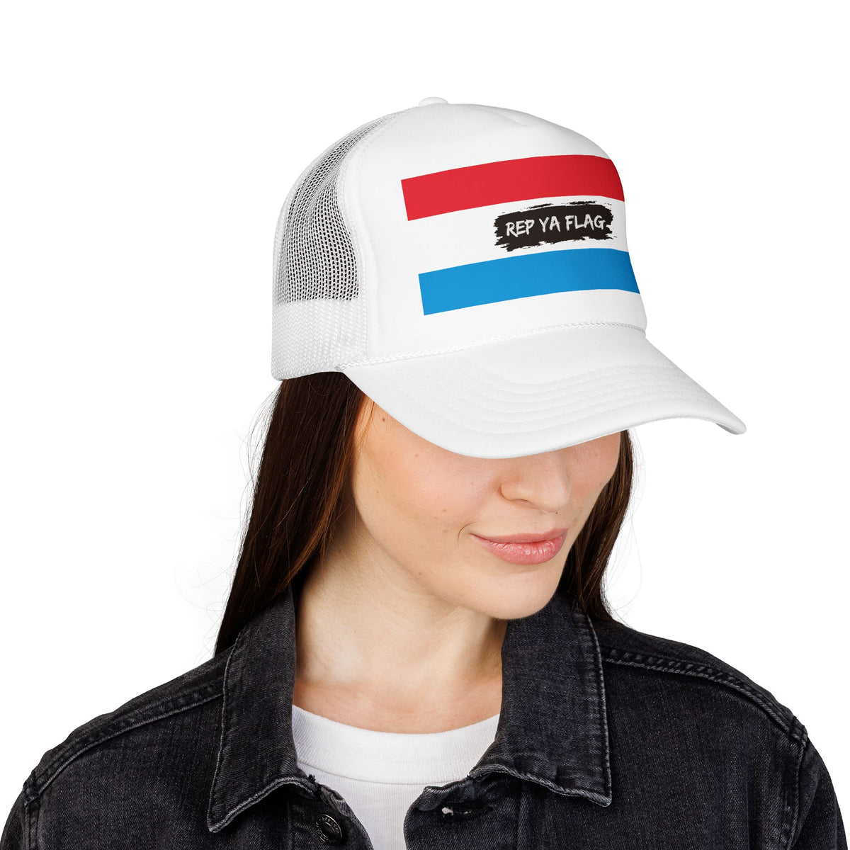 Luxembourg Flag Foam Trucker Hat | Luxembourg Pride Snapback Cap | Rep Ya Flag - Rep Ya Flag