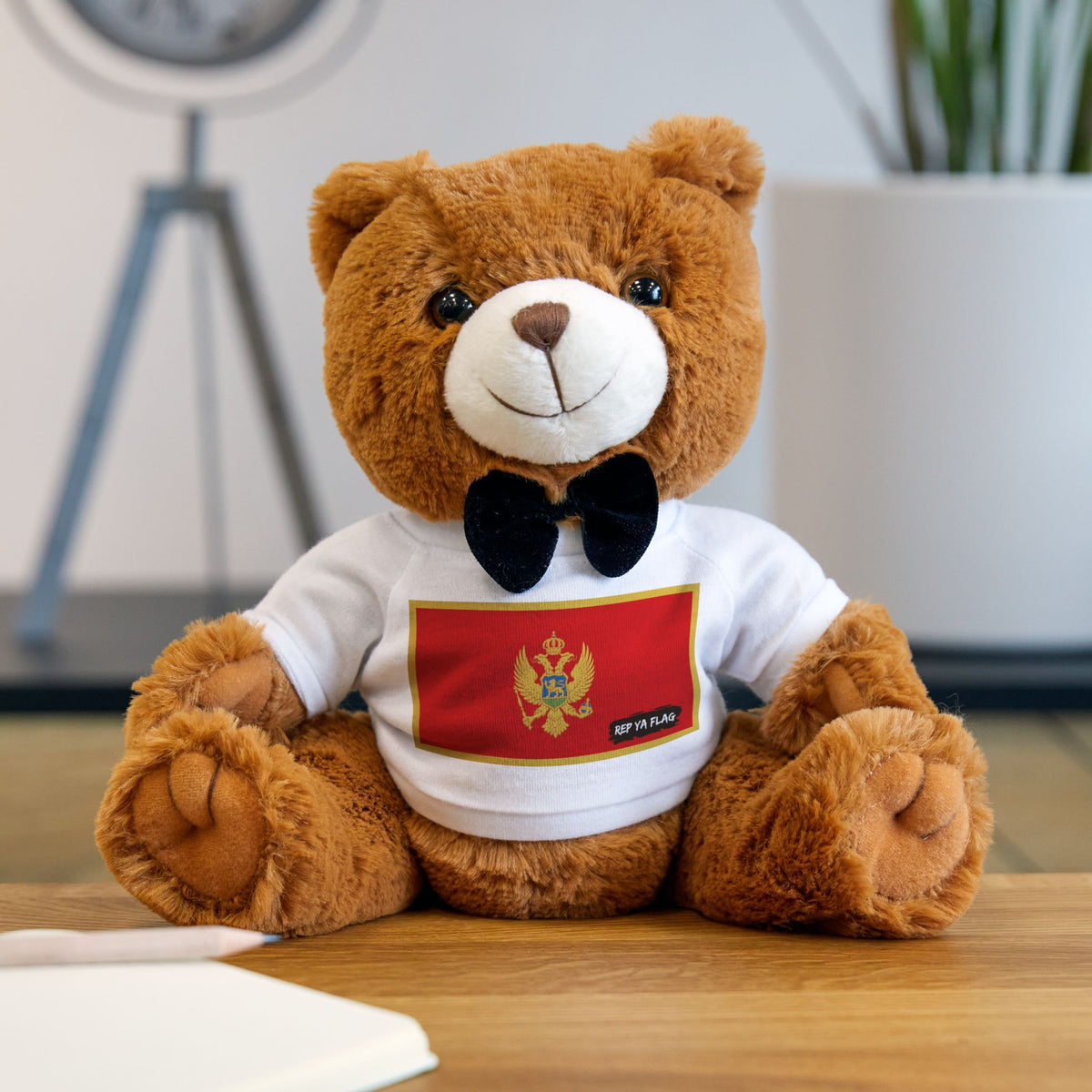 Rep Ya Flag Montenegro Teddy Bear | Montenegro Plush Gift | Montenegrin Heritage Bear | Cultural Keepsake | Baby Gift Stuffed Animal - Rep Ya Flag