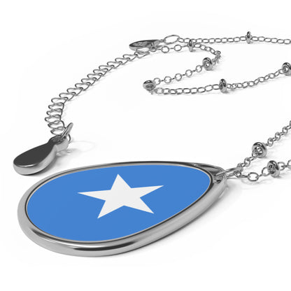 Somalia Flag Oval Necklace | Somali Heritage Pendant | Rep Ya Flag