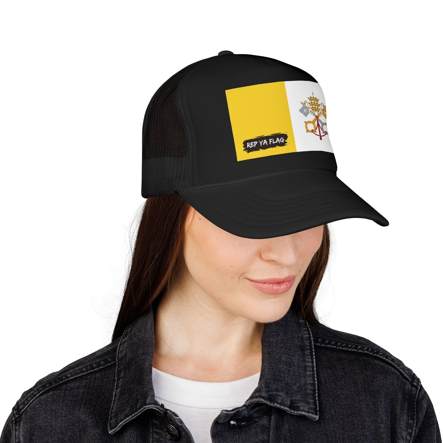 Vatican City Flag Foam Trucker Hat | Rep Ya Flag design