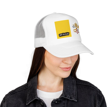 Vatican City Flag Foam Trucker Hat | Rep Ya Flag design