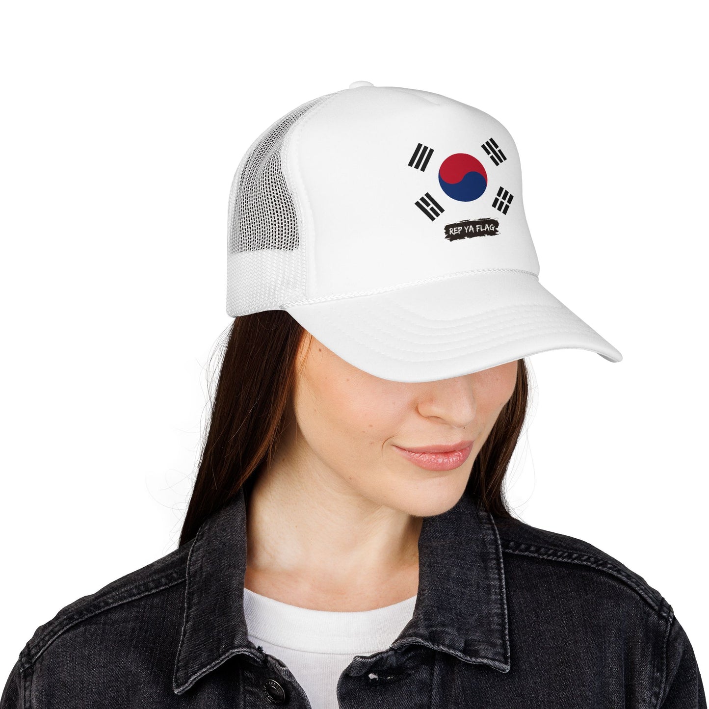 South Korea Flag Foam Trucker Hat | Korean Heritage Snapback Cap | Rep Ya Flag