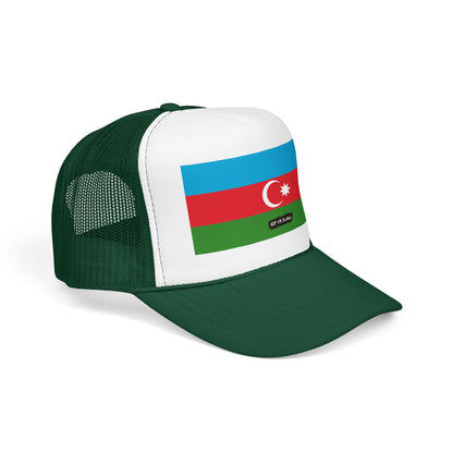 Azerbaijan Flag Foam Trucker Hat | Azerbaijani Pride Snapback Cap | Rep Ya Flag