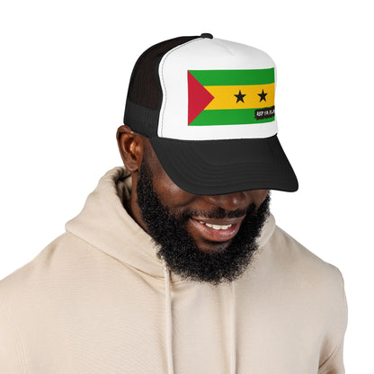 São Tomé and Príncipe Flag Foam Trucker Hat | São Toméan Pride Snapback Cap | Rep Ya Flag