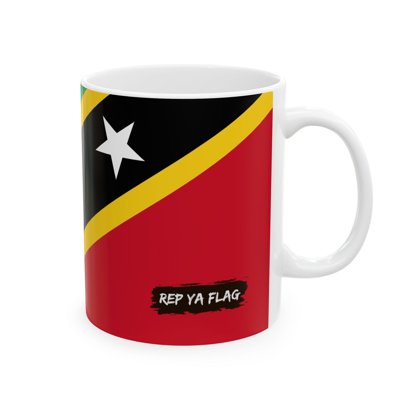 Saint Kitts and Nevis Flag Coffee Tea Mug 11oz 15oz | Rep Ya Flag Ceramic Mug