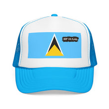 Saint Lucia Flag Foam Trucker Hat | Saint Lucian Pride Snapback Cap | Rep Ya Flag