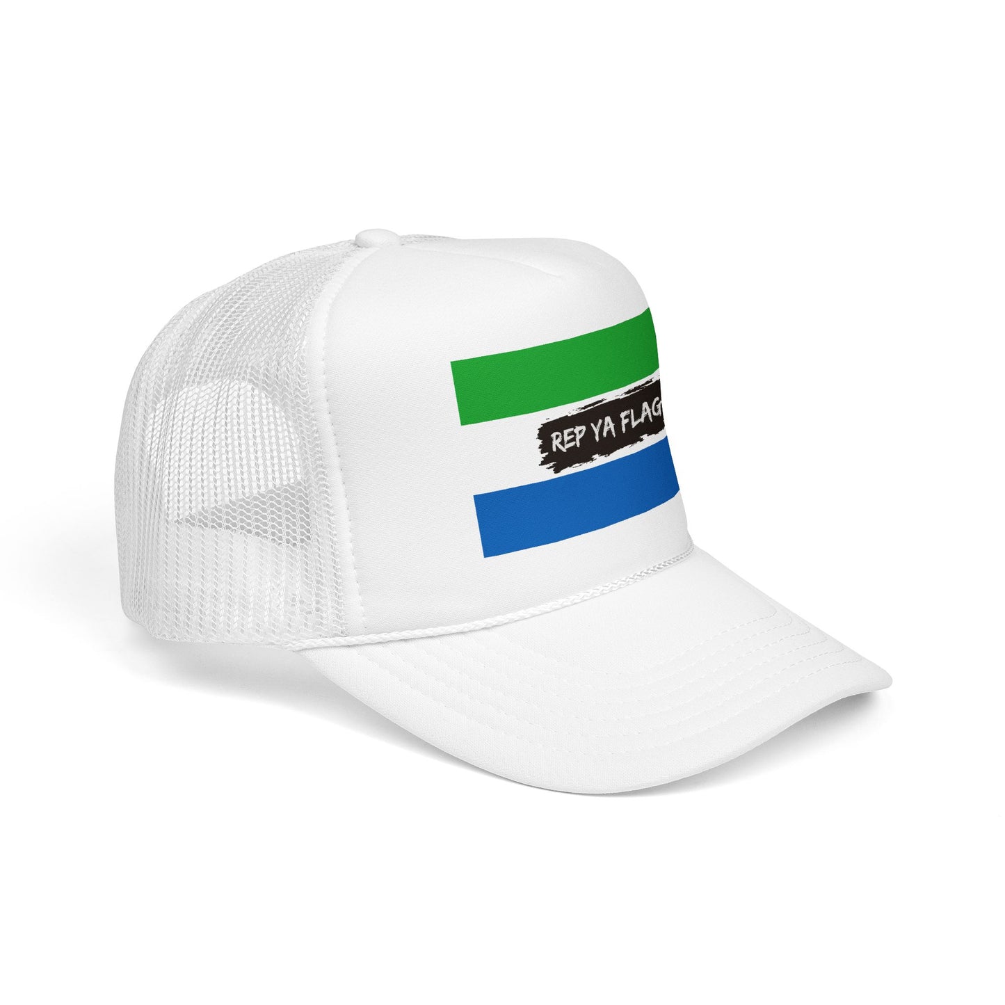 Sierra Leone Flag Foam Trucker Hat | Sierra Leonean Pride Snapback Cap | Rep Ya Flag