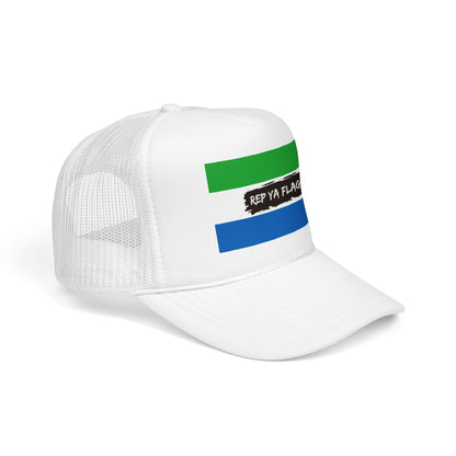 Sierra Leone Flag Foam Trucker Hat | Sierra Leonean Pride Snapback Cap | Rep Ya Flag