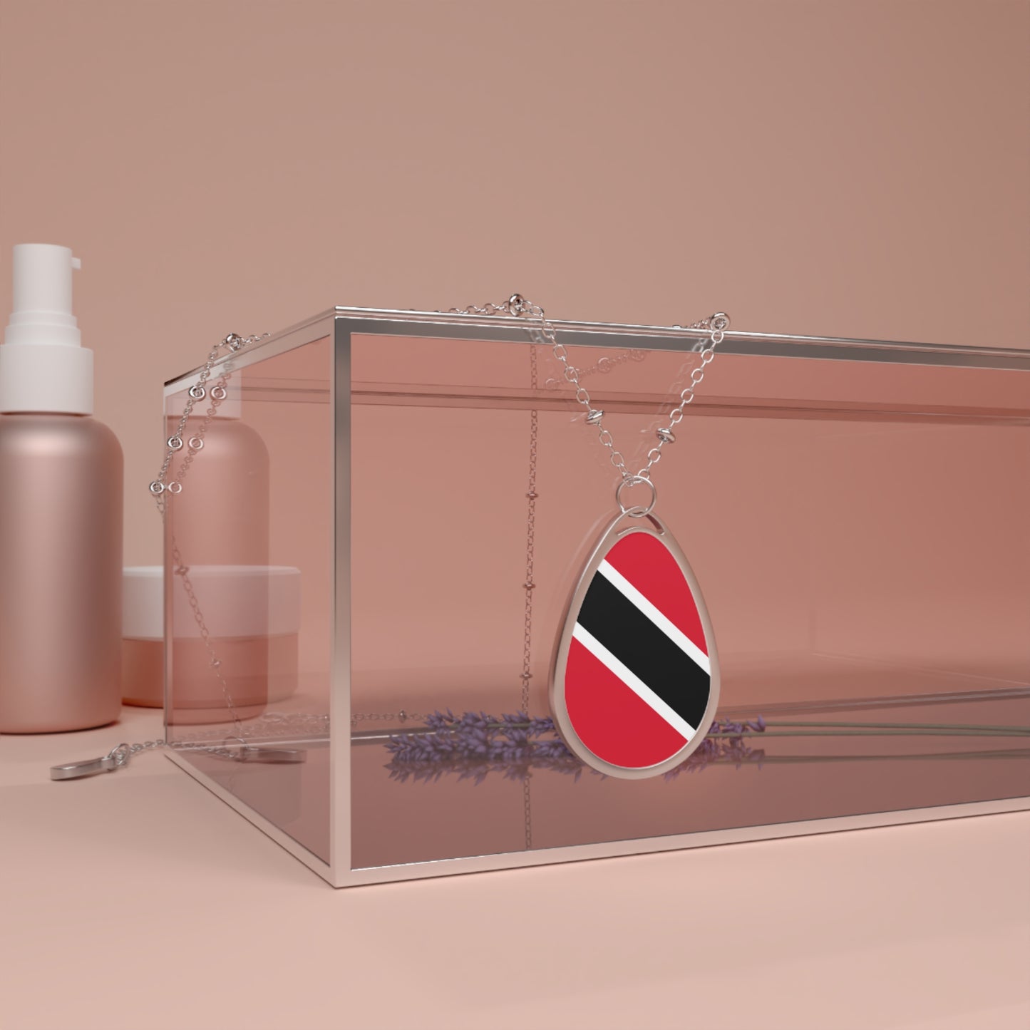 Trinidad and Tobago Flag Oval Necklace
