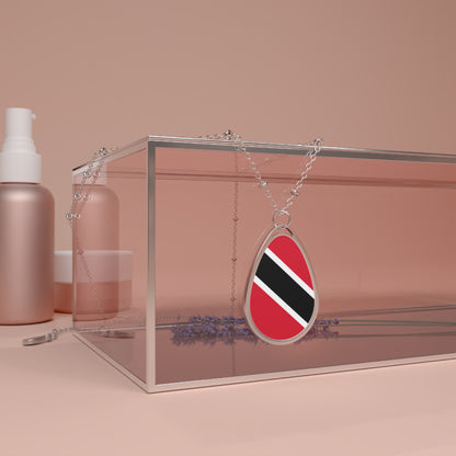 Trinidad and Tobago Flag Oval Necklace
