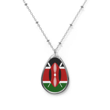 Kenya Flag Oval Necklace | Kenyan Heritage Pendant | Rep Ya Flag