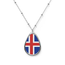Iceland Flag Oval Necklace | Iceland Heritage Pendant | Rep Ya Flag
