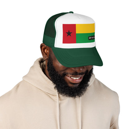 Guinea-Bissau Flag Foam Trucker Hat | Bissau-Guinean Pride Snapback Cap | Rep Ya Flag