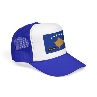 Kosovo Flag Foam Trucker Hat | Kosovar Pride Snapback Cap | Rep Ya Flag