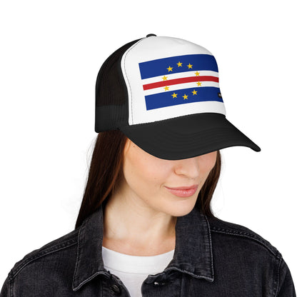 Cabo Verde Flag Foam Trucker Hat | Cape Verde Pride Snapback Cap | Rep Ya Flag