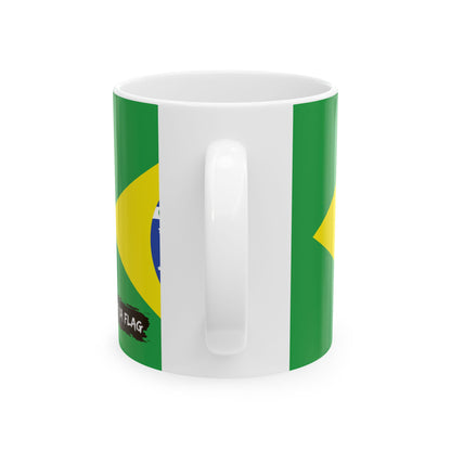 Brazil Flag Coffee Mug | Brazilian Pride Ceramic Tea Mug 11oz & 15oz | Rep Ya Flag