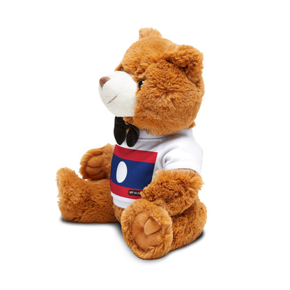 Laos Flag Teddy Bear | Laotian Heritage Plush Gift | Rep Ya Flag