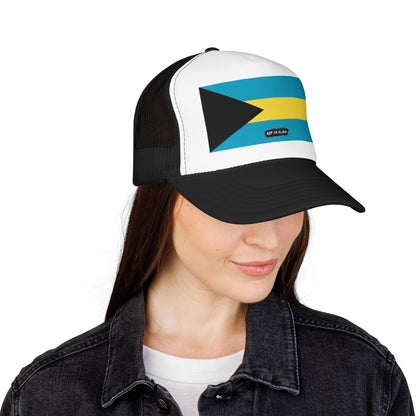Bahamas Flag Foam Trucker Hat | Bahamian Pride Snapback Cap | Rep Ya Flag