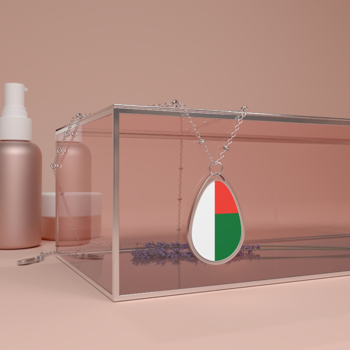 Madagascar Flag Oval Necklace | Malagasy Heritage Pendant | Rep Ya Flag