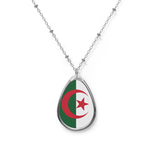 Algeria Flag Oval Necklace | Algerian Pride Patriotic Jewelry | Rep Ya Flag