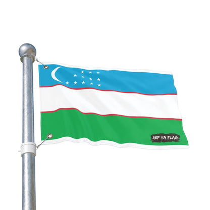 Uzbekistan Flag Double Sided Flag, Outdoor Garden Banner | Country Flag