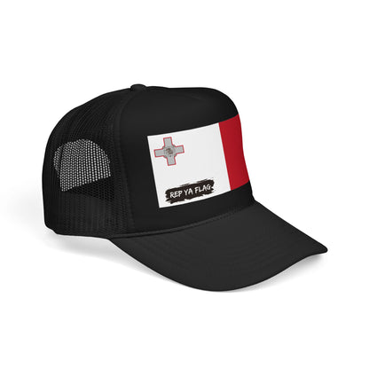 Malta Flag Foam Trucker Hat | Maltese Pride Snapback Cap | Rep Ya Flag