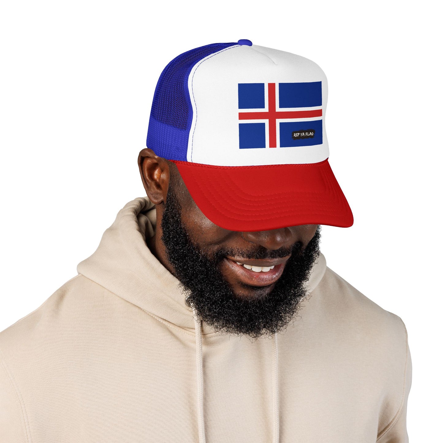 Iceland Flag Foam Trucker Hat | Iceland Pride Snapback Cap | Rep Ya Flag