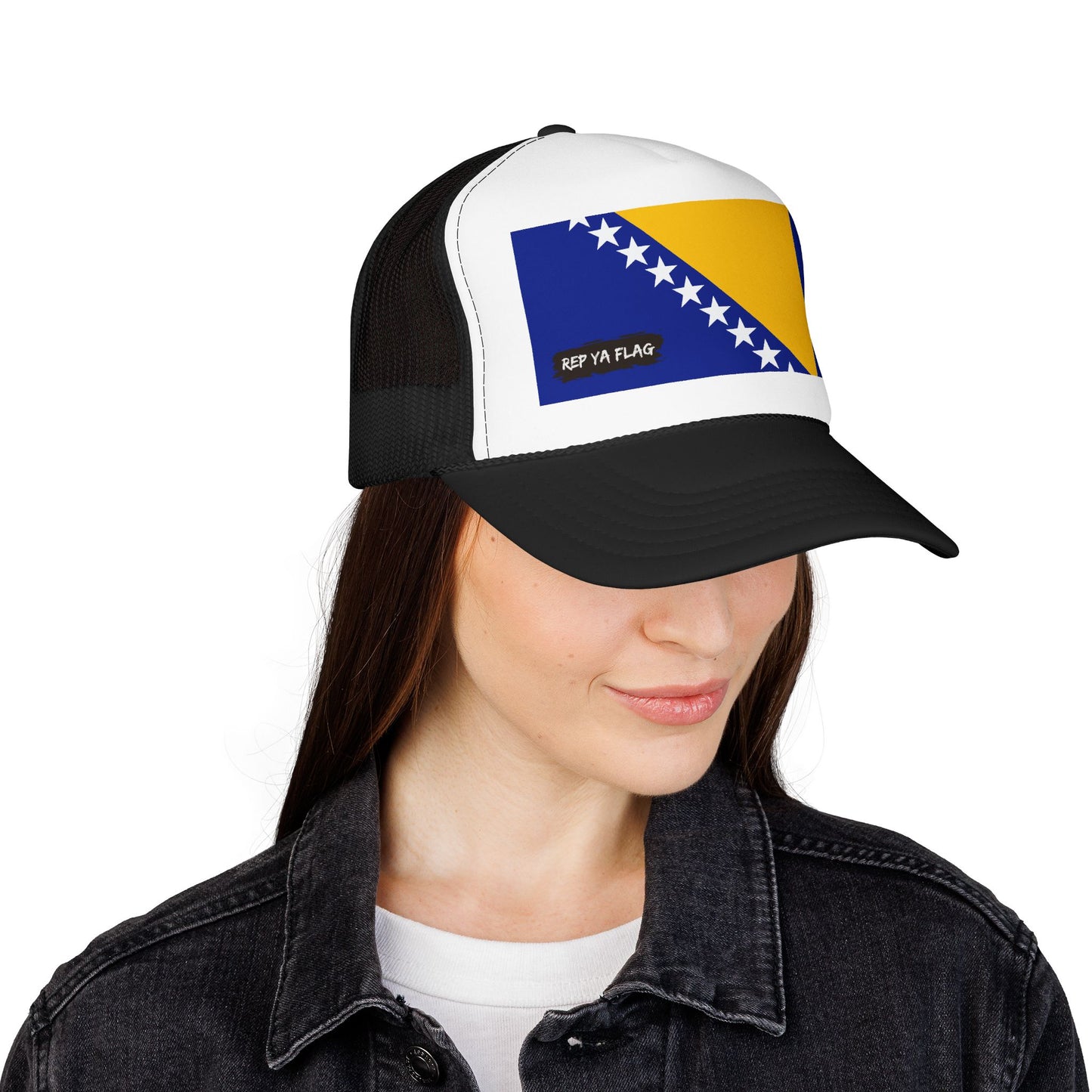 Bosnia and Herzegovina Flag Foam Trucker Hat | Bosnian Pride Snapback Cap | Rep Ya Flag
