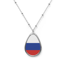 Russia Flag Oval Necklace | Russian Heritage Pendant | Rep Ya Flag