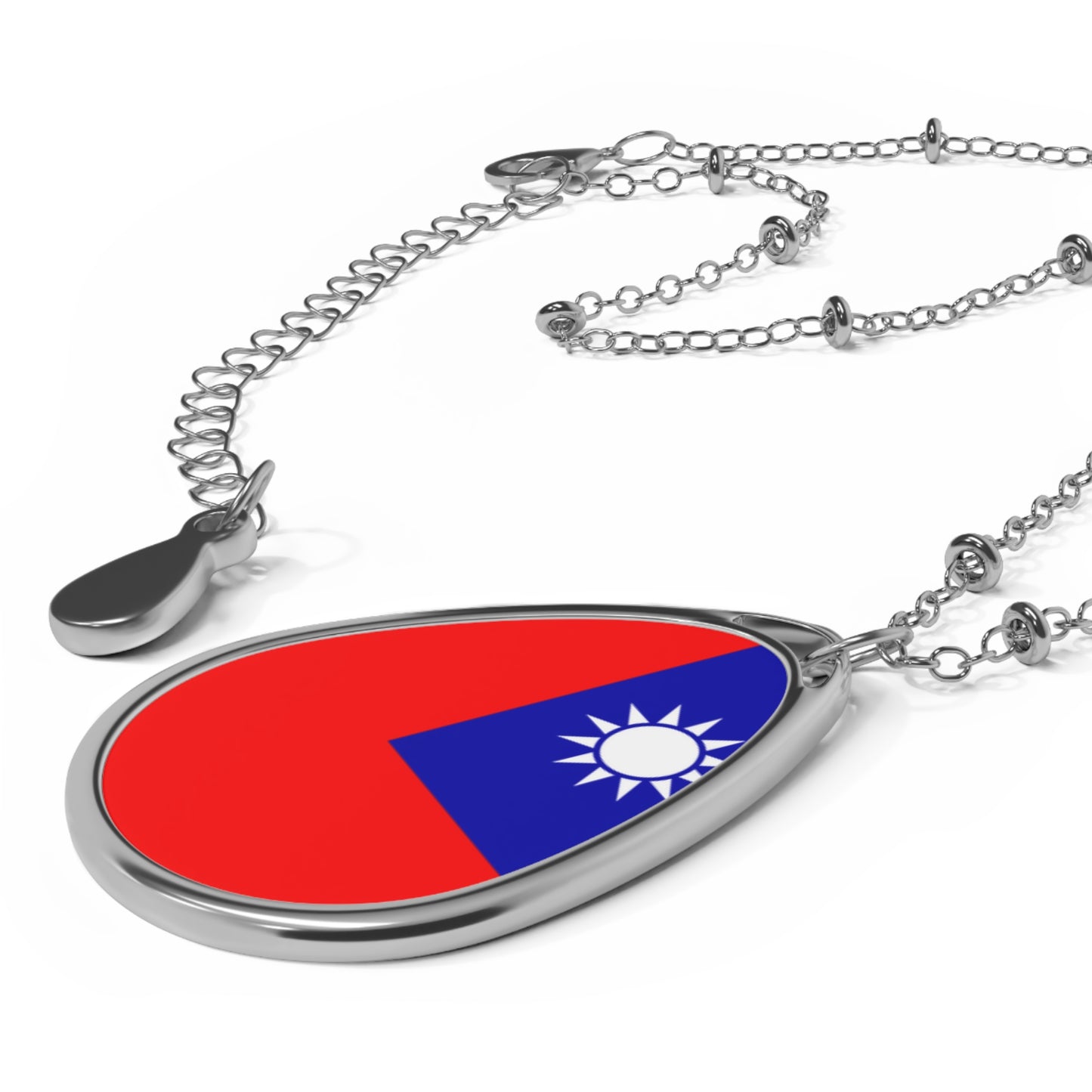 Taiwan Flag Oval Necklace