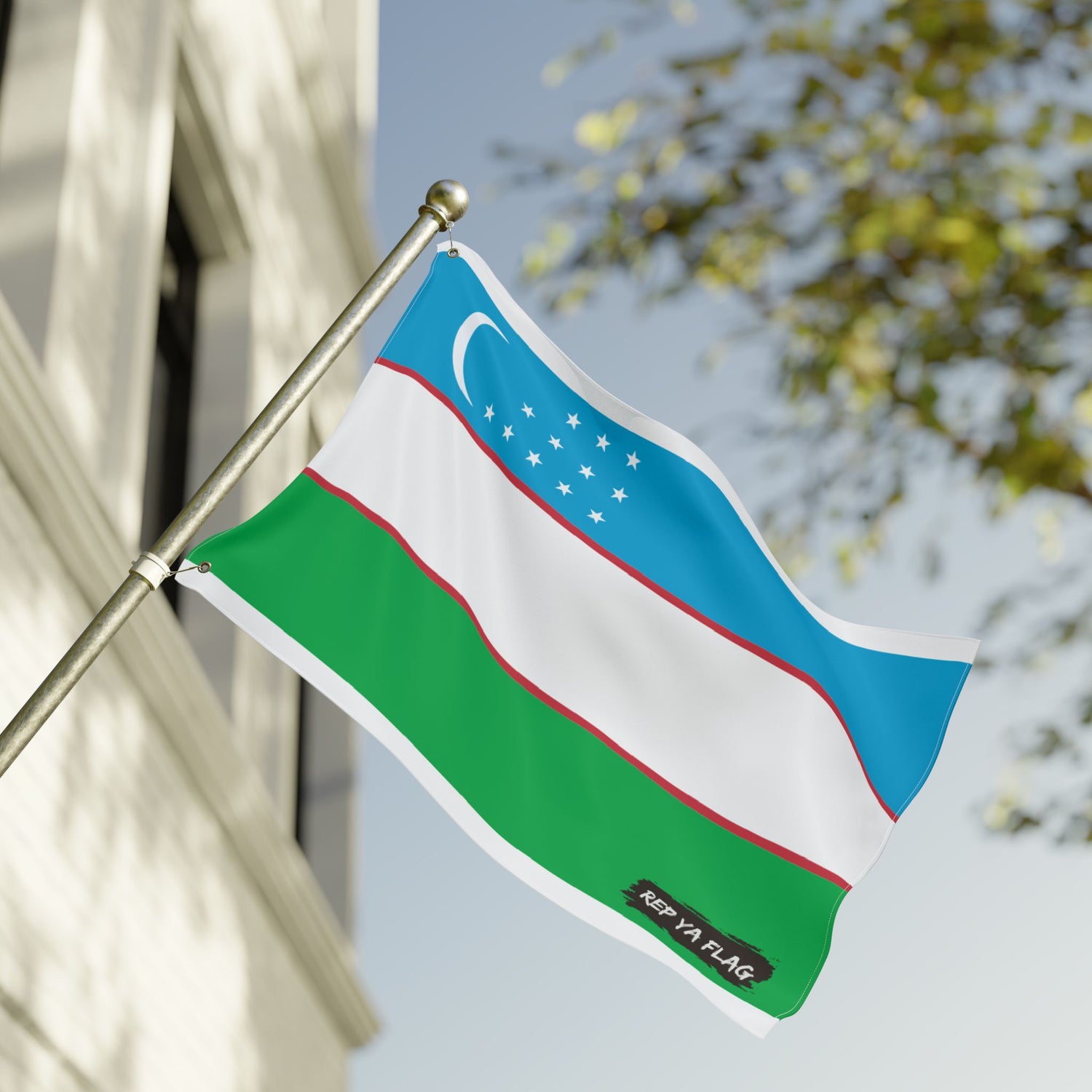 Uzbekistan Flag Double Sided Flag, Outdoor Garden Banner | Country Flag