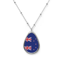 New Zealand Flag Oval Necklace | Kiwi Flag Pendant | Heritage Jewelry | Cultural Gift | Rep Ya Flag