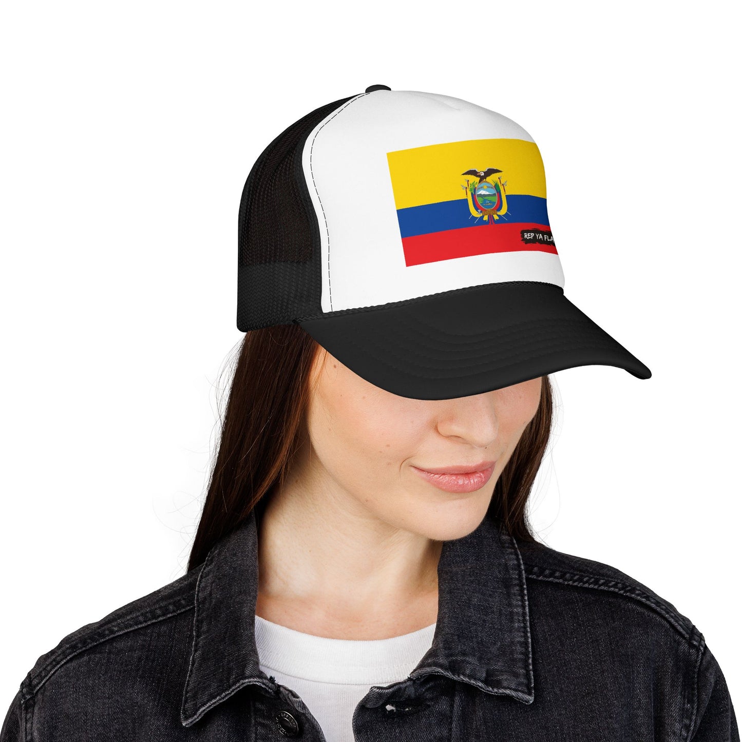 Ecuador Flag Foam Trucker Hat | Ecuadorian Pride Snapback Cap | Rep Ya Flag