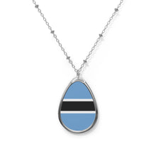 Botswana Flag Oval Necklace | Botswana Heritage Pendant | Rep Ya Flag