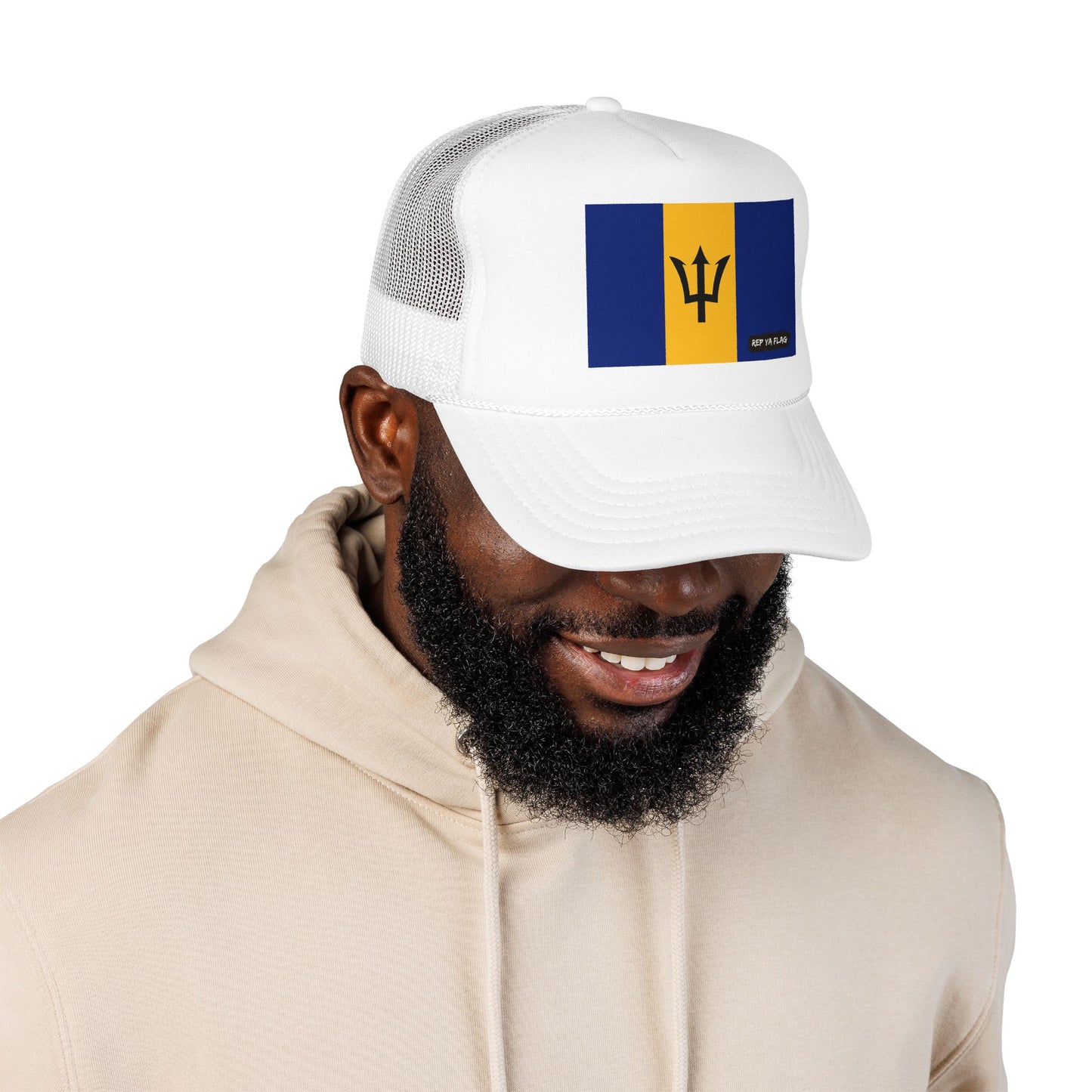 Barbados Flag Foam Trucker Hat | Barbadian Pride Snapback Cap | Rep Ya Flag