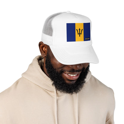 Barbados Flag Foam Trucker Hat | Barbadian Pride Snapback Cap | Rep Ya Flag