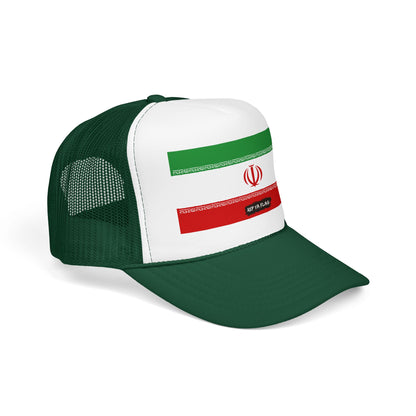 Iran Flag Foam Trucker Hat | Iranian Pride Snapback Cap | Rep Ya Flag