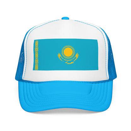 Kazakhstan Flag Foam Trucker Hat | Kazakh Pride Snapback Cap | Rep Ya Flag