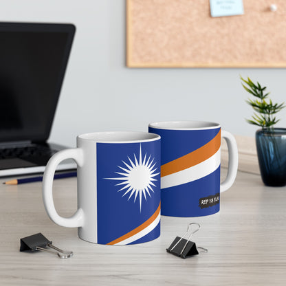 Marshall Islands Flag Coffee Tea Mug 11oz 15oz | Rep Ya Flag Ceramic Mug