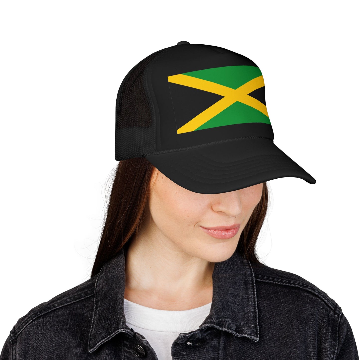 Jamaica Flag Foam Trucker Hat | Jamaican Pride Snapback Cap | Rep Ya Flag