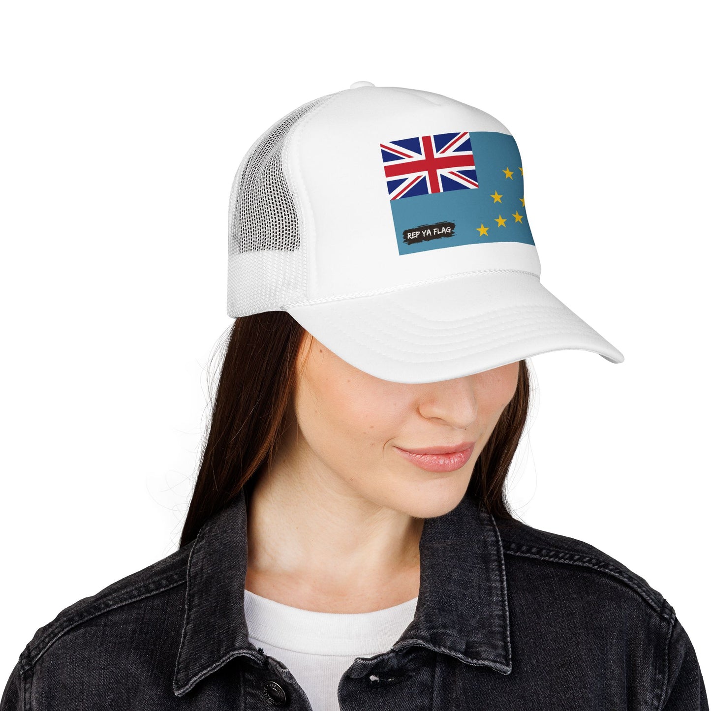 Tuvalu Flag Foam Trucker Hat | Rep Ya Flag design