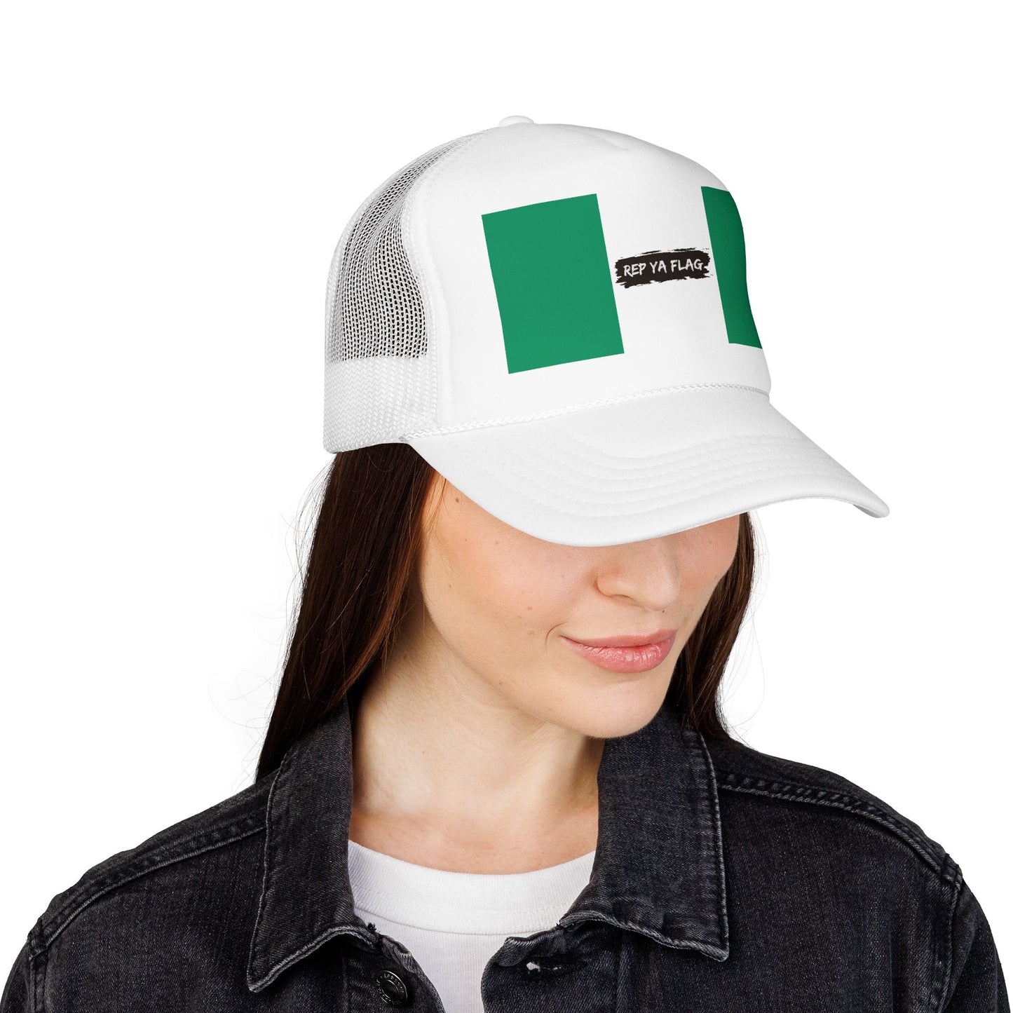 Nigeria Flag Foam Trucker Hat | Nigerian Pride Snapback Cap | Rep Ya Flag
