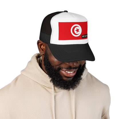 Tunisia Flag Foam Trucker Hat | Rep Ya Flag design