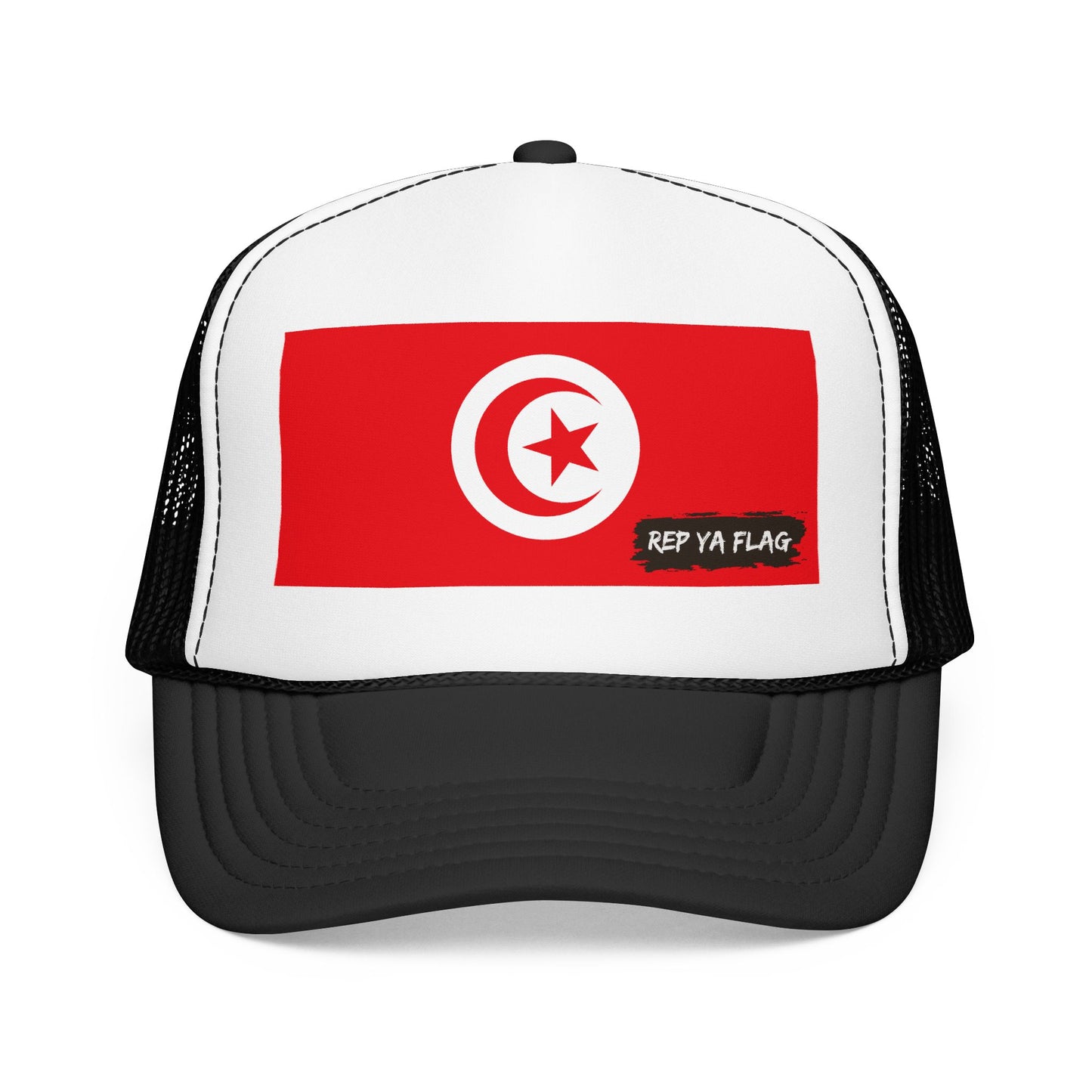 Tunisia Flag Foam Trucker Hat | Rep Ya Flag design